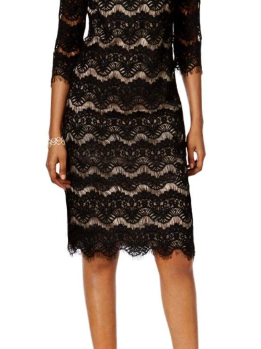 The Limited Black Lace Scalloped Sheath Dress - XL